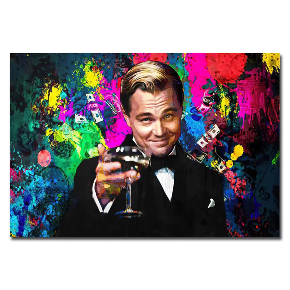 Classic Movie the Wolf of Wall Street Financial Genius Graffiti Art Posters Living Room Decor Canvas Painting Home Prints Murals