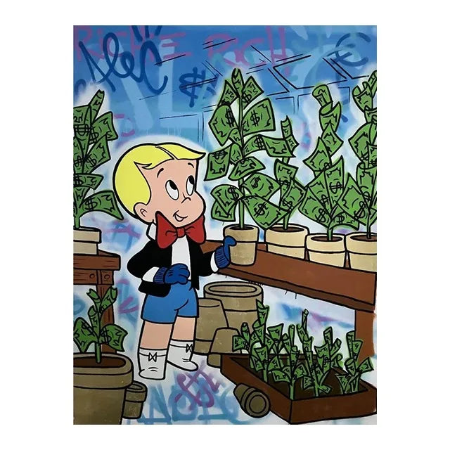 Graffiti Alec Monopoly Poster and Print Street Wall Art Canvas Paintings Rich Man Money Pop Art Picture for Home Decoration