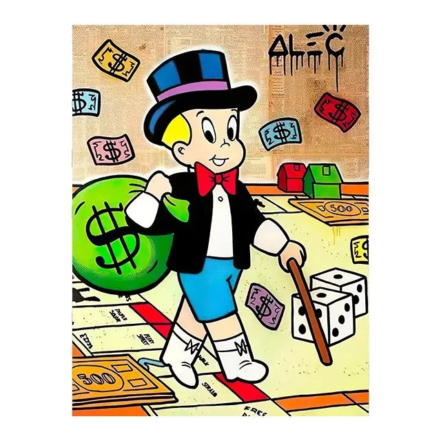 Graffiti Alec Monopoly Poster and Print Street Wall Art Canvas Paintings Rich Man Money Pop Art Picture for Home Decoration