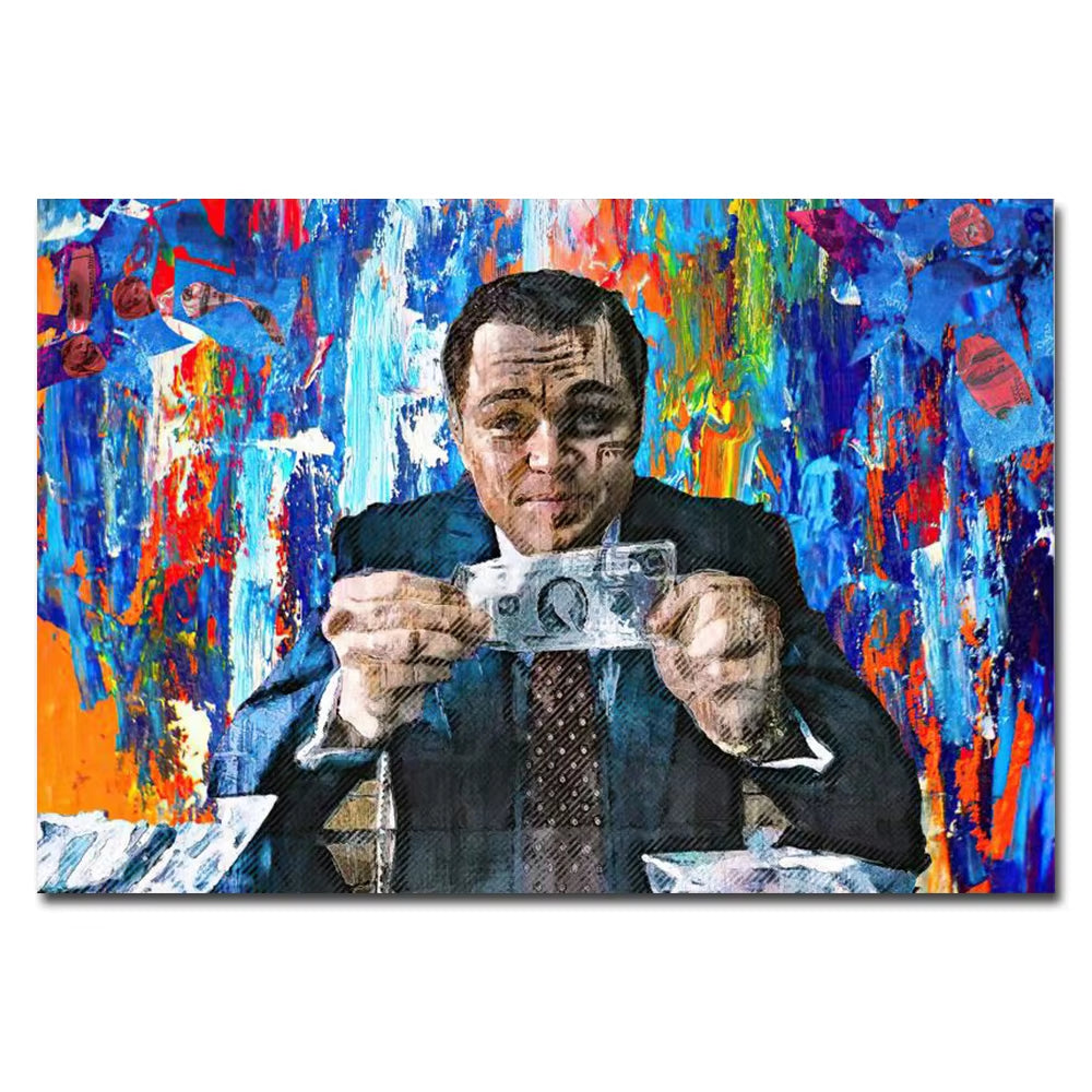 Classic Movie the Wolf of Wall Street Financial Genius Graffiti Art Posters Living Room Decor Canvas Painting Home Prints Murals