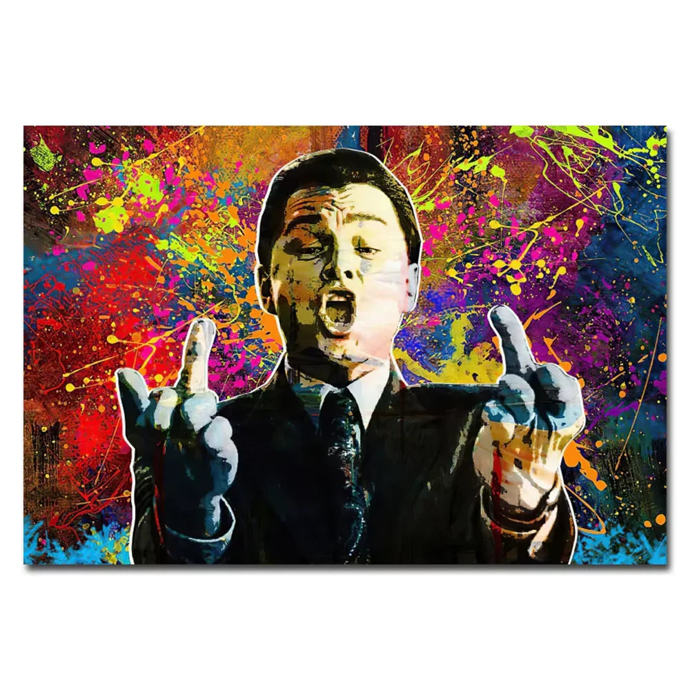 Classic Movie the Wolf of Wall Street Financial Genius Graffiti Art Posters Living Room Decor Canvas Painting Home Prints Murals