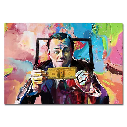 Classic Movie the Wolf of Wall Street Financial Genius Graffiti Art Posters Living Room Decor Canvas Painting Home Prints Murals