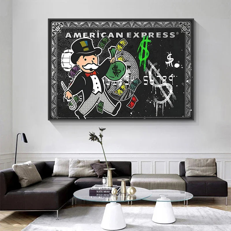 Alec Monopoly Express Canvas Posters and Prints Vintage Graffiti Painting Wall Art Picture Cuadros Home Decoration No Frame
