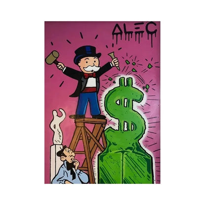 Graffiti Alec Monopoly Poster and Print Street Wall Art Canvas Paintings Rich Man Money Pop Art Picture for Home Decoration
