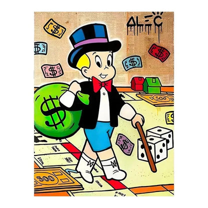 Graffiti Alec Monopoly Poster and Print Street Wall Art Canvas Paintings Rich Man Money Pop Art Picture for Home Decoration