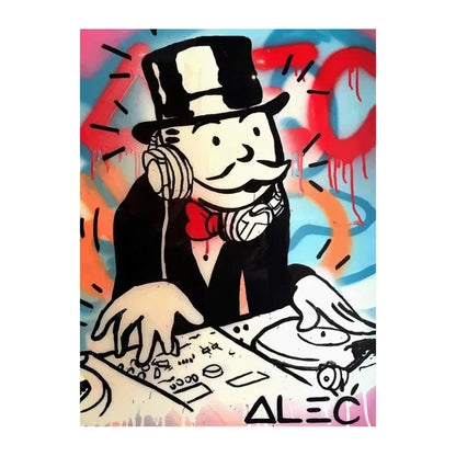 Graffiti Alec Monopoly Poster and Print Street Wall Art Canvas Paintings Rich Man Money Pop Art Picture for Home Decoration