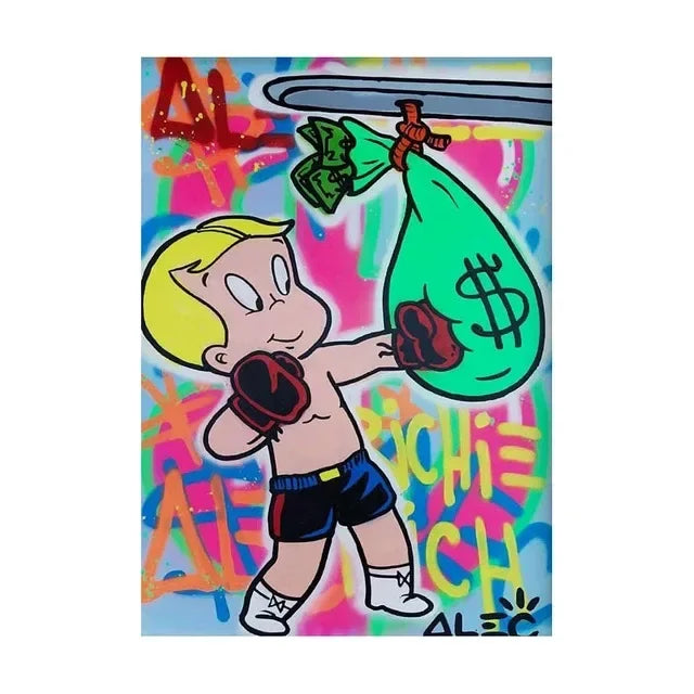 Graffiti Alec Monopoly Poster and Print Street Wall Art Canvas Paintings Rich Man Money Pop Art Picture for Home Decoration